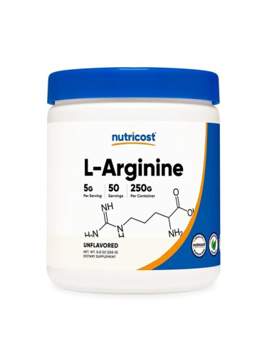 L-Aргинин 5000 mg 250 g, прах | Nutricost