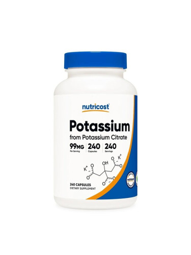 Калиев цитрат 99 mg 240 капсули | Nutricost