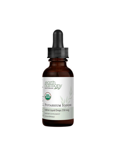 Щитовидна жлеза - Йод (калиев йодид), 125 µg х 29.6 ml капки Earth Harmony Naturals