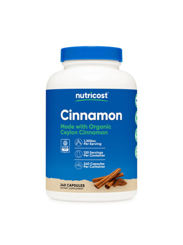 Цейлонска канела (кора) 600 mg 240 капсули | Nutricost