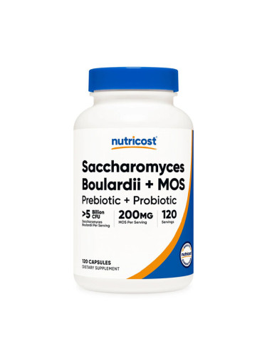 Сахаромицес буларди + олигозахариди 120 капсули | Nutricost