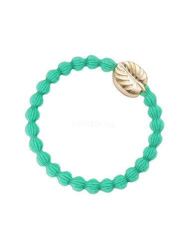 By Eloise London Gold Palm Leaf Ластик за коса за жени 1 бр Нюанс Jungle Green