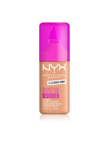 NYX Professional Makeup Make ‘Em Wonder лек матиращ фон дьо тен цвят 11 Classic Ivory 30 мл.