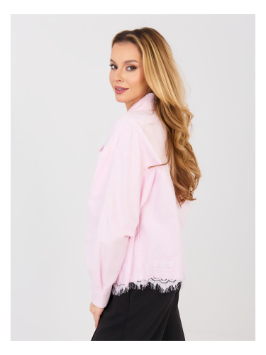 Светло розово дънково яке