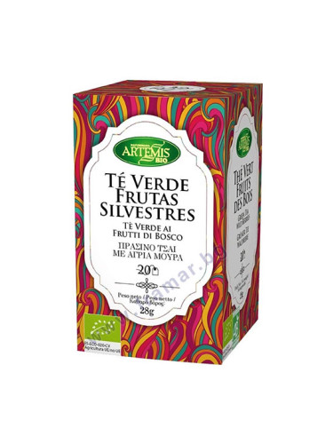 АРТЕМИС БИО ЗЕЛЕН ЧАЙ С АРОМАТ НА МАЛИНА филтър * 20 