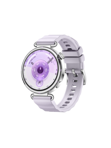 КОМБИНАЦИЯ С ПОДАРЪК Huawei Watch GT 6 KSU-B19FC 41mm - Stainless steel case with Purple Fluoroelastomer Strap + Huawei Scale 3 Dobby-B19 Elegant White
