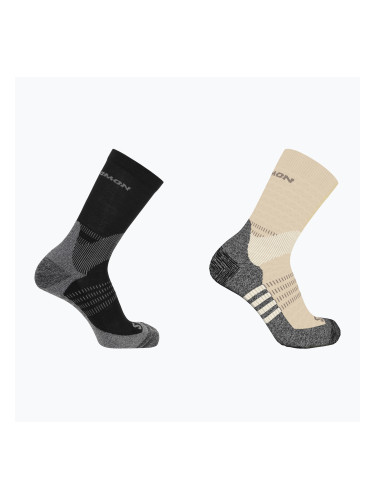 Salomon X Ultra Access Crew 2 чифта избелени пясъчни/черни чорапи за трекинг