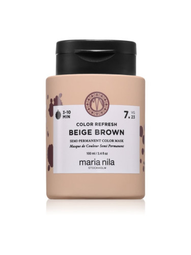 Maria Nila Colour Refresh нежна подхранваща маска без перманентни цветови пигменти цвят Beige Brown 7.23 100 мл.