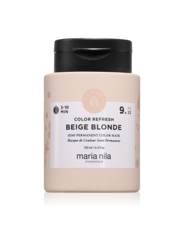 Maria Nila Colour Refresh нежна подхранваща маска без перманентни цветови пигменти цвят Beige Blonde 9.23 100 мл.