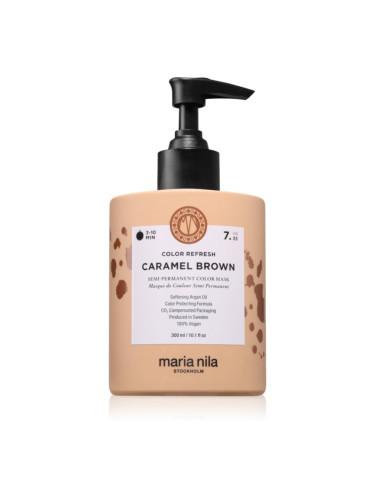 Maria Nila Colour Refresh нежна подхранваща маска без перманентни цветови пигменти цвят Caramel Brown 7.35 300 мл.