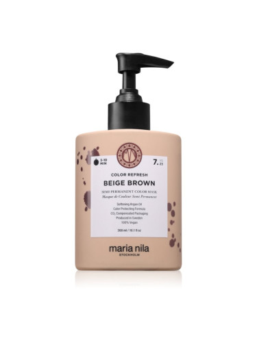 Maria Nila Colour Refresh нежна подхранваща маска без перманентни цветови пигменти цвят Beige Brown 7.23 300 мл.