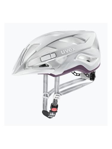Велосипедна каска UVEX City Active silver/plum matt