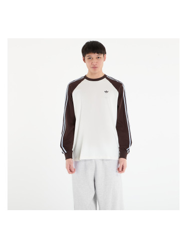 Тениска adidas Britcore Long Sleeve Cali T-Shirt Off White/ Aurora Coffee L