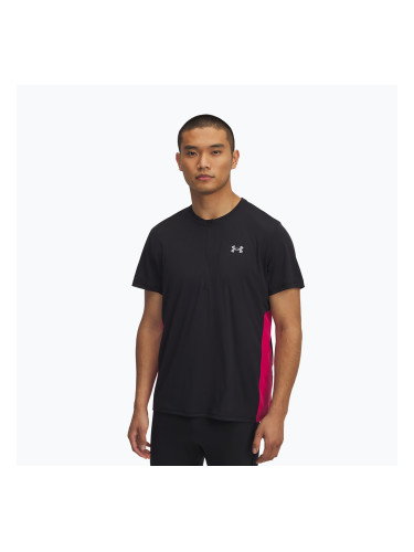 Мъжка тениска за бягане Under Armour Trail Run Zip black/shaded fuchsia/reflective
