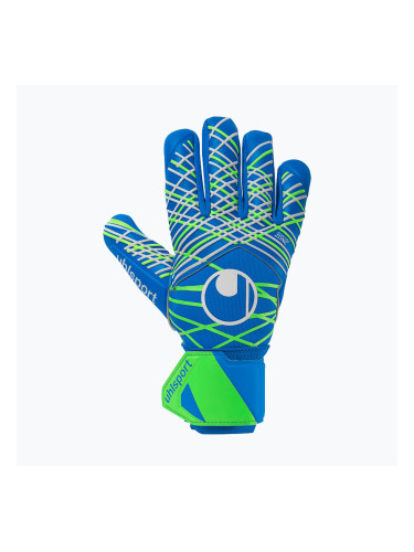 Детски вратарски ръкавици uhlsport Aquagrip HN pacific blue/fluo green/w