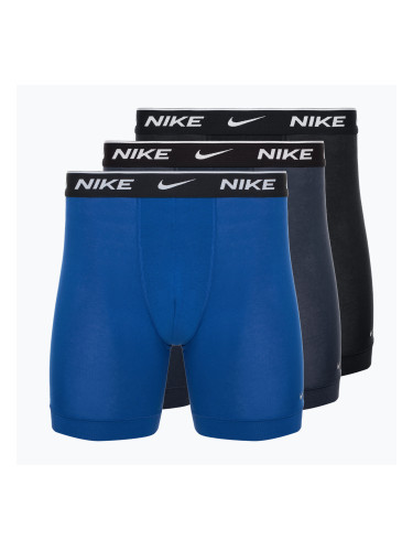 Мъжки боксерки Nike Everyday Cotton Stretch 3 чифта Obsidian/Game Royal/ Black