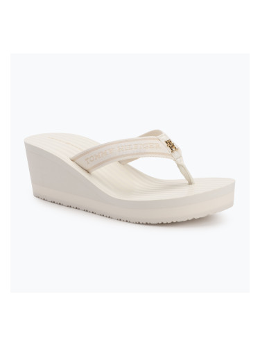 Дамски джапанки Tommy Hilfiger Stripes Wedge Beach Sandal ivory