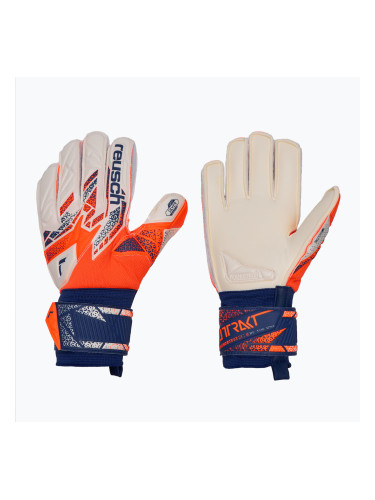 Вратарски ръкавици Reusch Attrakt Silver Junior shocking orange/energize blue