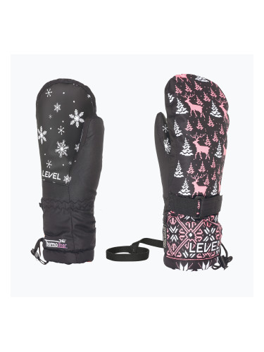 Детски скиорски ръкавици Level Junior Mitt ninja pink