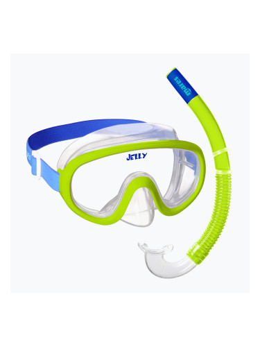 Детски комплект за шнорхелинг Mares Combo Jelly lime/blue/clear