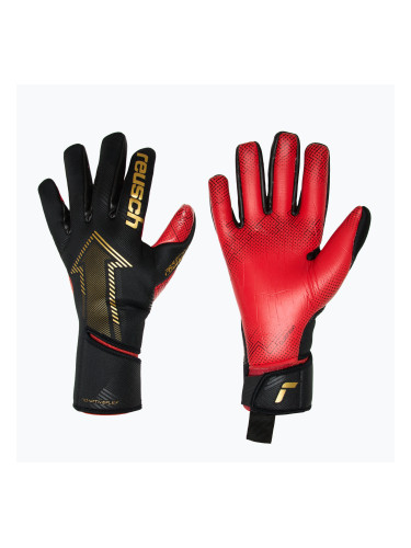 Вратарски ръкавици Reusch Fastgrip Gold X GluePrint black/gold/fiery red