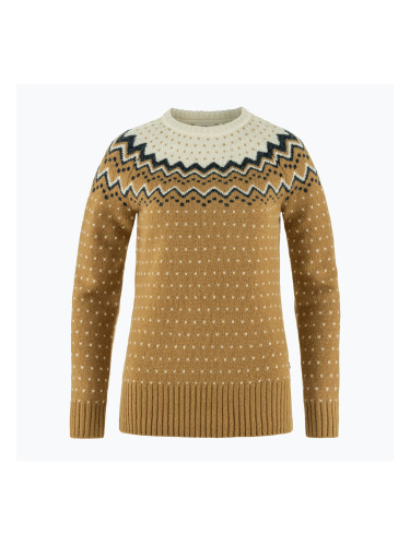 Дамски пуловер Fjällräven Övik Knit Switer buckwheat brown/chalk white