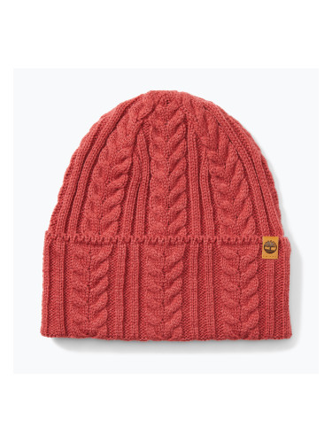 Дамска зимна шапка Timberland Cable Beanie garnet rose