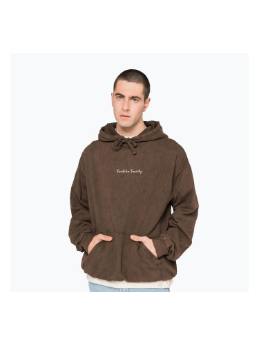 Мъжки суитшърт Kaotiko Washed Vancouver Society brown