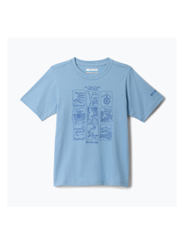 Детска тениска Columbia Valley Creek Graphic ripple blue/hike guide