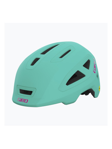 Детска велосипедна каска Giro Scamp II Integrated MIPS matte screaming teal/bright pink
