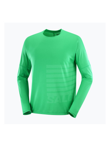 Мъжки тишърт Salomon Sense Aero Tee GFX parakeet/spearmint за бягане с дълъг ръкав