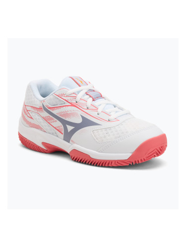 Детски обувки за тенис Mizuno Break Shot 5 Jr CC white/blue granite/calypso coral