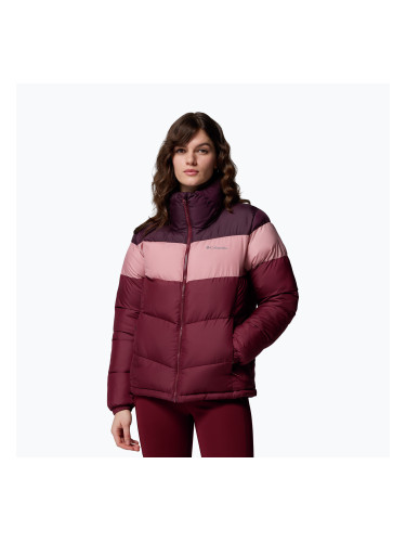 Дамско ватирано яке Columbia Puffect II Colorblock rich wine/eraser pink/moonvista