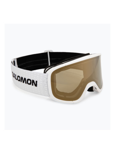 Детска скиорска маска Salomon Lumi Acces Jr white/flash gold