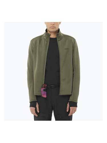 Мъжки суитшърт Salomon Outline Warm Fleece Full Zip grape leaf