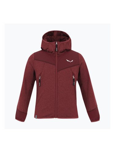 Детски суитшърт за трекинг Salewa Agner Melange PL FZ Hoody syrah