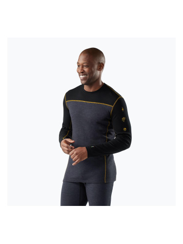 Мъжка термоактивна блуза с дълъг ръкав Smartwool Classic Thermal Merino Base Layer Colorblock Crew Boxed charcoal/honey gold