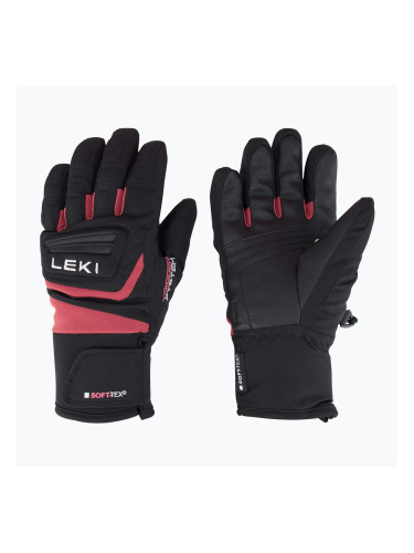 Детски скиорски ръкавици LEKI Griffin 3D Junior black/ rose