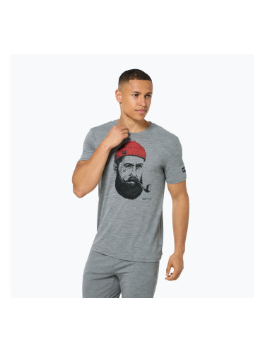 Мъжка тениска super.natural Sailor Tee cashmere grey mel/jet black /high risk red