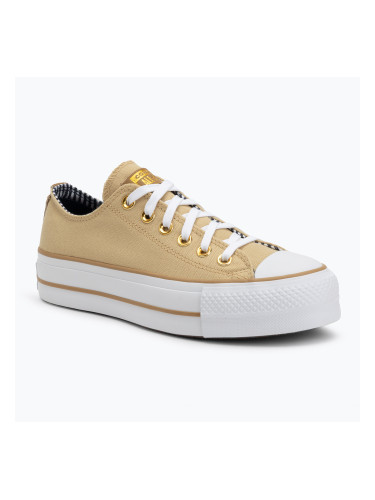 Converse дамски маратонки Chuck Taylor All Star Lift Platform Herringbone Stripe utility sunflower/trek tan