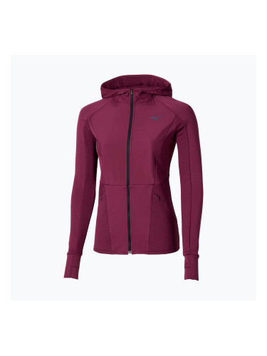 Дамско яке за бягане Mizuno Active Warm Hybrid Full Zip Hooded dark purple