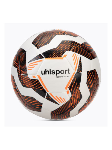 Uhlsport Resist Synergy футболна топка бяло/черно/оранжево размер 4