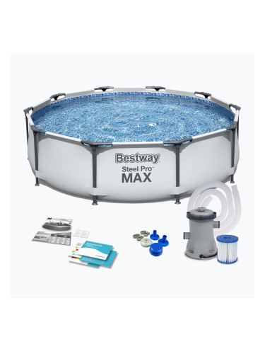 Сглобяем басейн Bestway Steel Pro Max Pool Set 305 x 76 cm сив