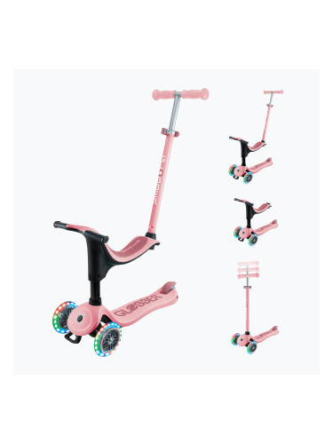 Детски триколесен скутер Globber Go.Up Deluxe Lights тъмнорозов