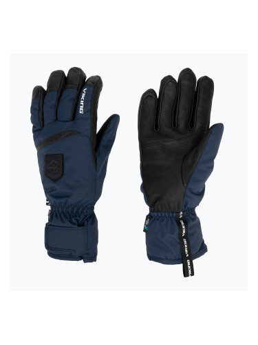 Мъжки скиорски ръкавици Viking Lars Ski navy/black leather