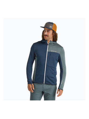 Мъжки потник ORTOVOX Fleece Light Grid с качулка Deep Ocean