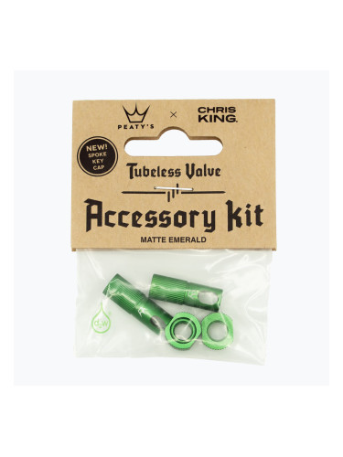 Комплект аксесоари за безкамерни клапани Chris King Mk2, зелен 83800 на Peaty's X