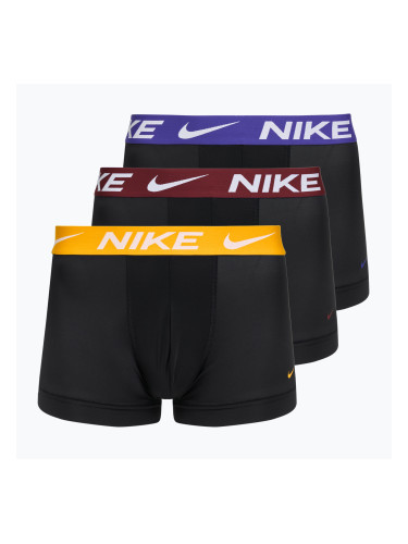 Мъжки боксерки Nike Dri-Fit Essential Micro Trunk 3 чифта black university gold/deep night/dark team red wb