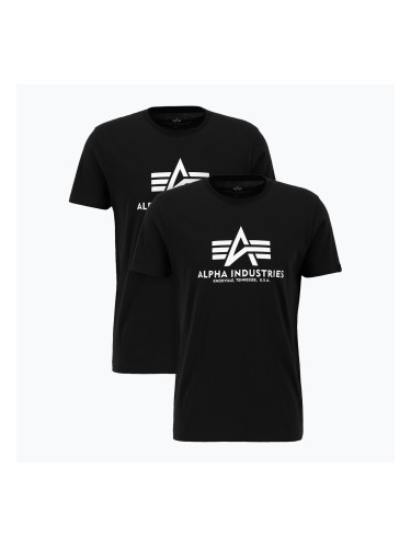 Мъжка тениска Alpha Industries Basic 2 бр. black