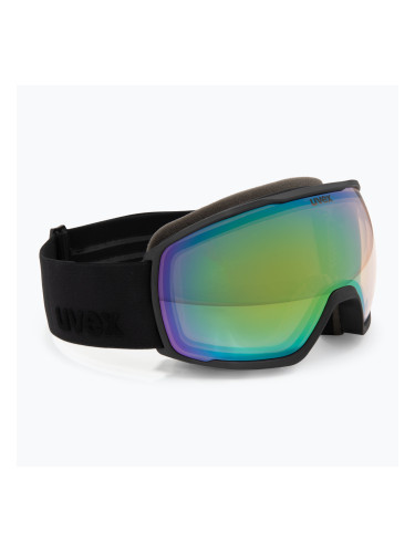 Скиорска маска UVEX Victorious V black matt/vario green mirror
